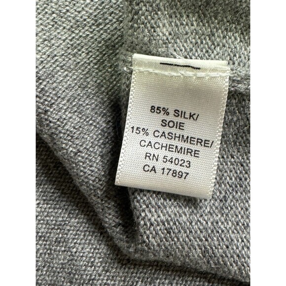 Banana Republic V-Neck Sweater Argyle Pink Gray Silk Cashmere Elbow Patch Small - Picture 6 of 10